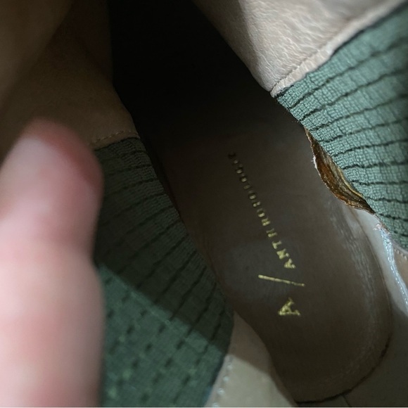 ANTHROPLOGIE Aerin Olive suede studded booties boots pull on fall winter sz 8.5 - Picture 9 of 11